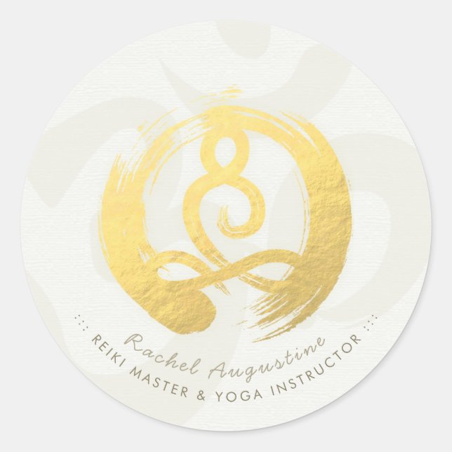 Sticker Rond Yoga Instructeur Vie Entraîneur Méditation Pose Ze (Devant)