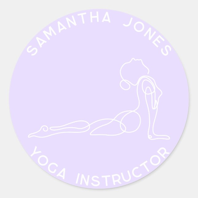 Sticker Rond Yoga instructeur yogi pose entreprise studio moder (Devant)
