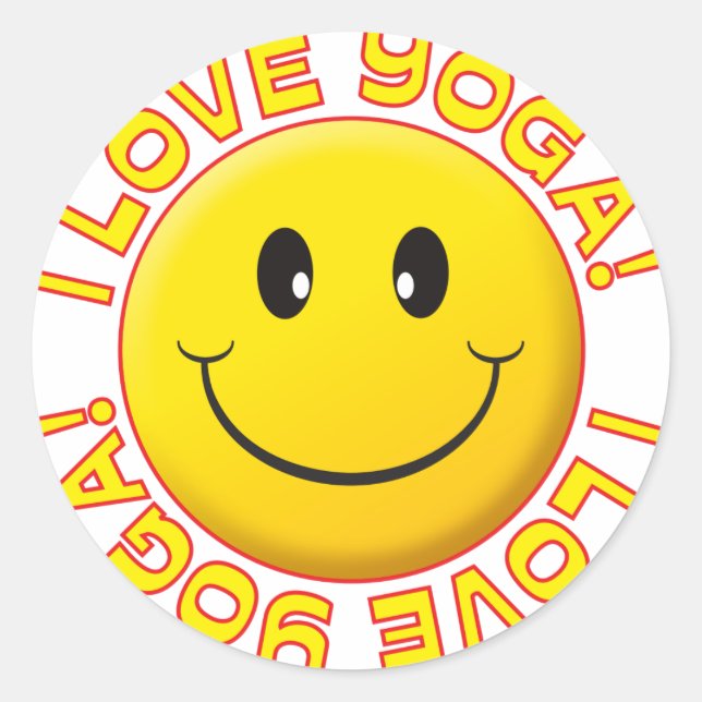 Sticker Rond Yoga Love Smile (Devant)