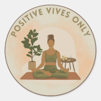 Sticker Rond Yoga Pegatina/Stickers Vive en Positivo