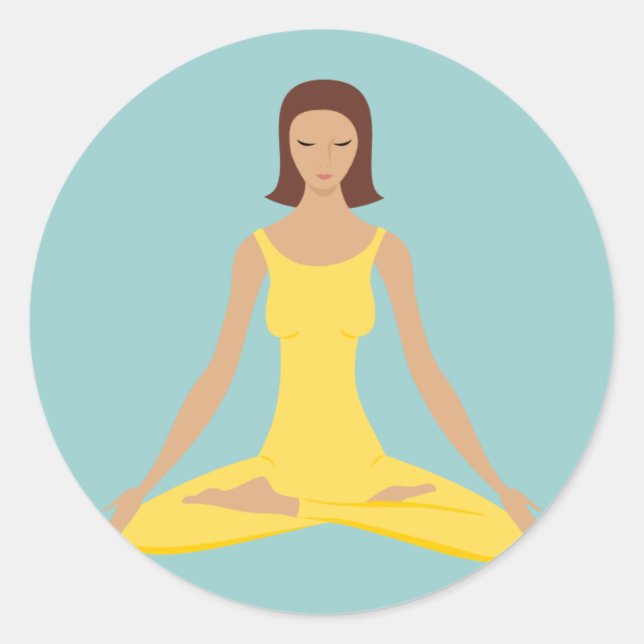 Sticker Rond Yoga Pose Girl (Devant)