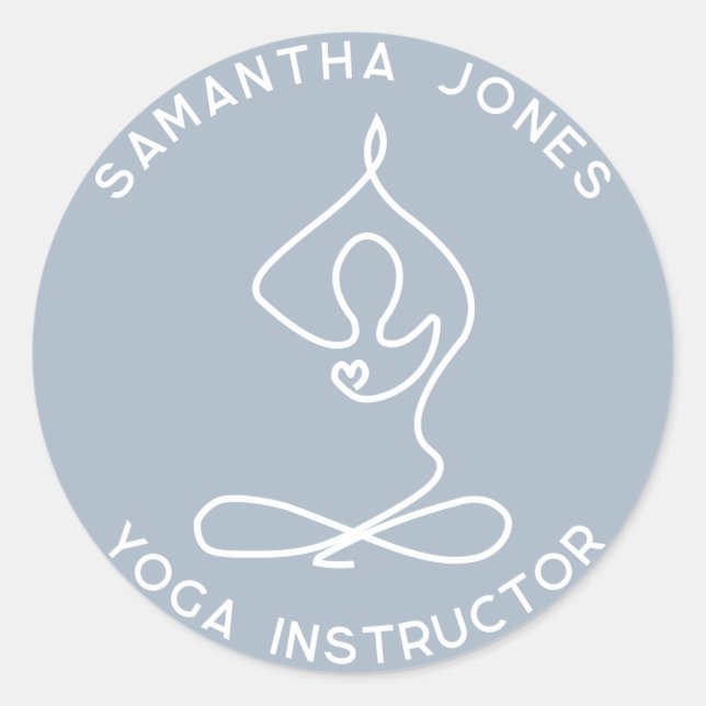 Sticker Rond Yoga professeur studio yogi pose entreprise modern (Devant)