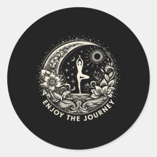 Sticker Rond Yoga Profitez Du Voyage