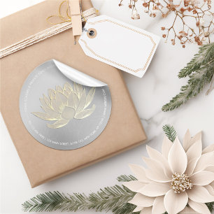 Sticker Rond YOGA Studio Méditation Reiki Instructeur Gold Lotu