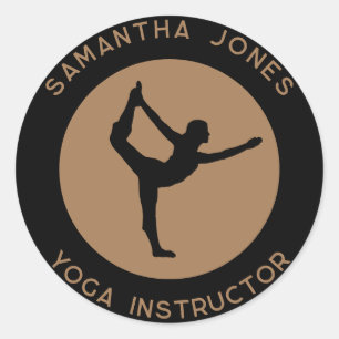 Sticker Rond Yoga studio professeur danseur pose entreprise mod