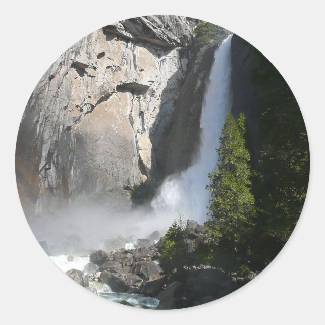 Sticker Rond Yosemite - Chutes inférieures du parc national Yos (Devant)