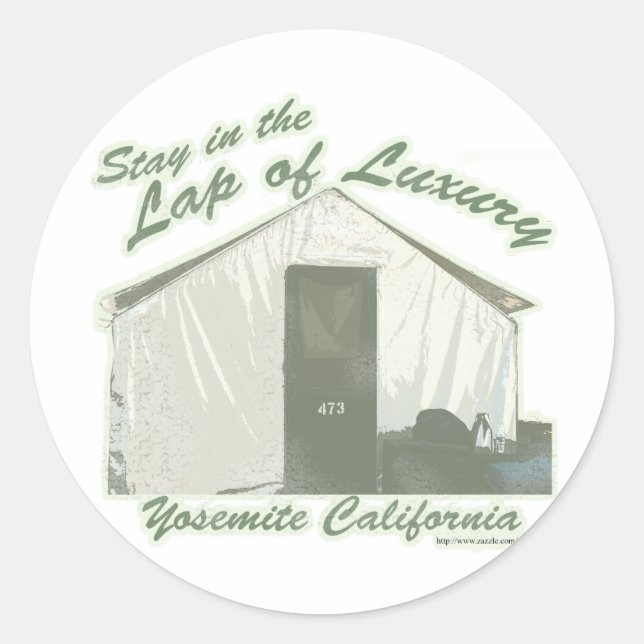 Sticker Rond Yosemite Humour de luxe Voyage Slogan (Devant)