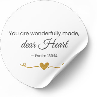 Sticker Rond You Are Wonderfully Made Psalm 139:14 Christian 