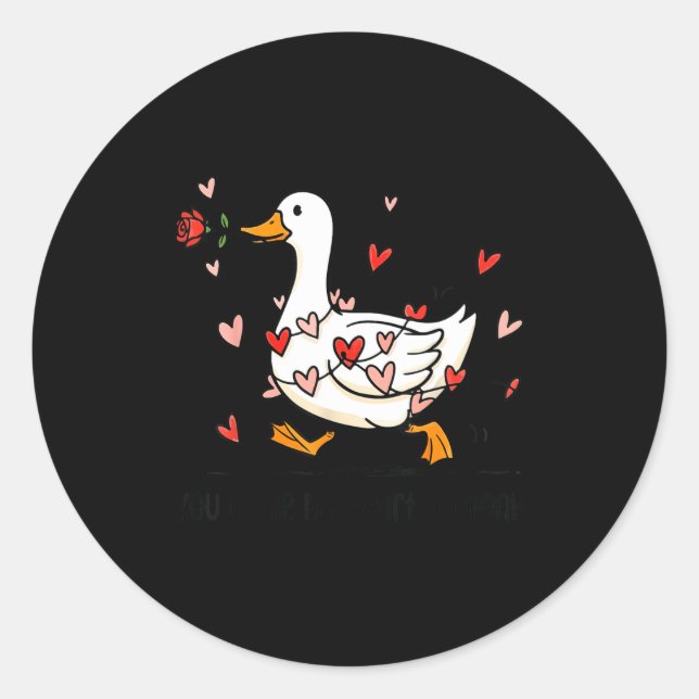 Sticker Rond You Make My Heart Go Honk Funny Goose Valentine Sa (Devant)
