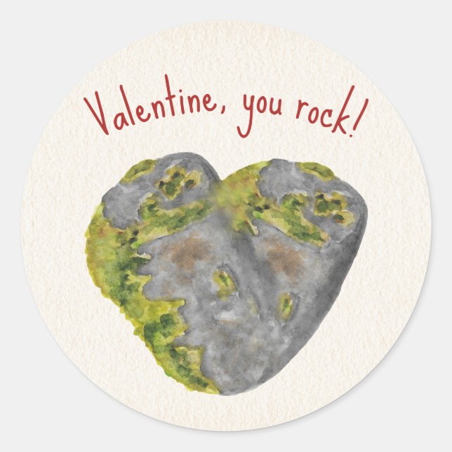 Sticker Rond You Rock Heart Kids Classroom Valentine (Devant)