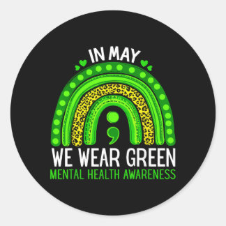 Sticker Rond You Semicolon Mental Health Awareness Men Women