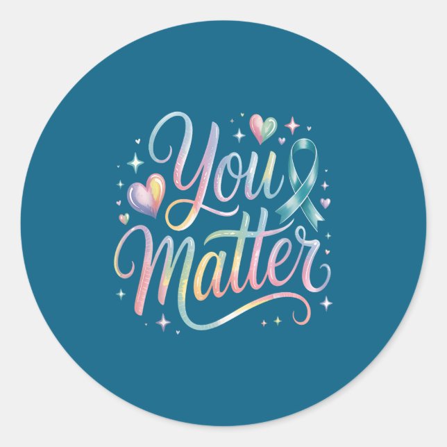 Sticker Rond You Suicide Prevention Awareness  (Devant)