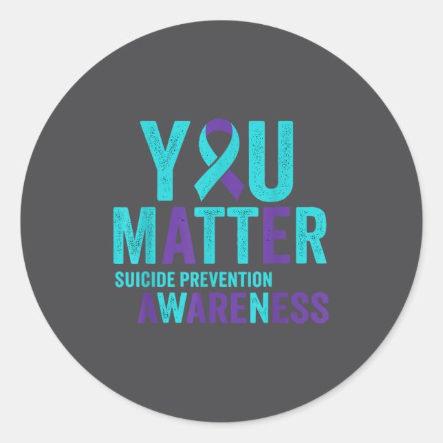 Sticker Rond You Suicide Prevention Awareness Ribbon  (Devant)