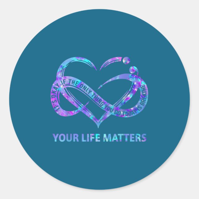 Sticker Rond Your Life S Suicide Prevention Awareness Men Women (Devant)
