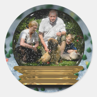 Sticker Rond Your own Phoin a Snowglobe Frame! -