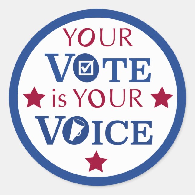 Sticker Rond Your Vote is Your Voice (Devant)