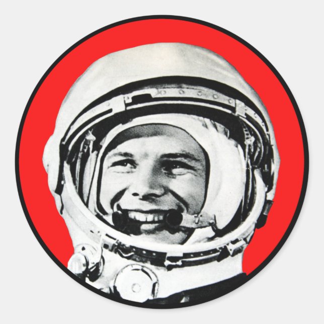 Sticker Rond Youri Gagarine - Héros et cosmonautes soviétiques (Devant)