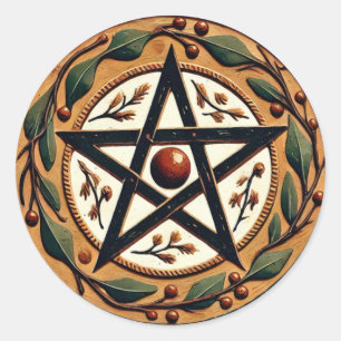 Sticker Rond Yule Pentacle