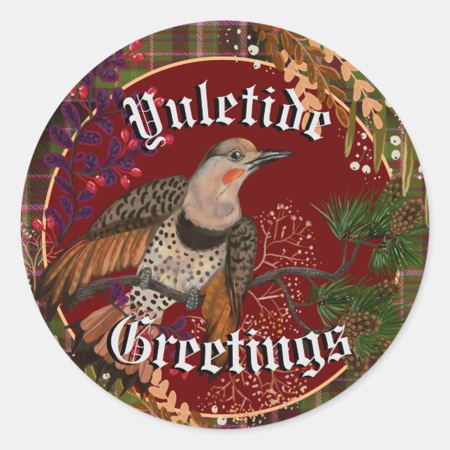 Sticker Rond Yuletide salue Northern Flickr (Devant)