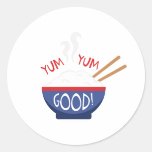 Sticker Rond Yum Yum Good