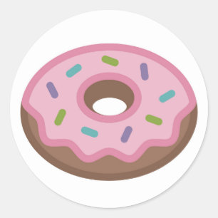 Sticker Rond Yummy Saupoudrer de beigne Emoji