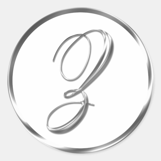 Sticker Rond Z Monogramme Faux Enveloppe Argent Ou Favoriser Le (Devant)