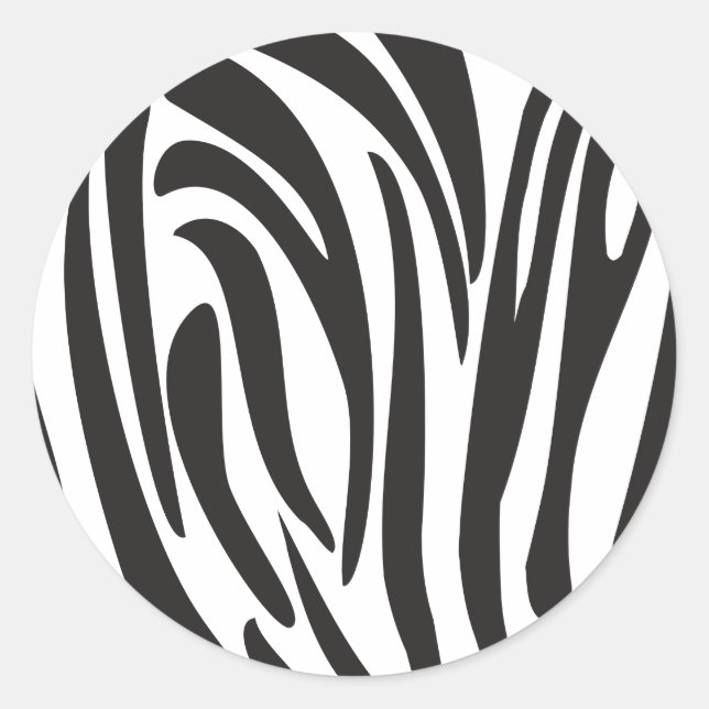 Sticker Rond Zebra Black and White Stripes Design tendance (Devant)