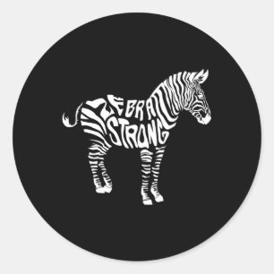 Sticker Rond Zebra Strong Ehlers Danlos Sensibilisation au synd