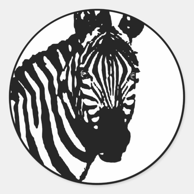 Sticker Rond zèbre. couleur personnalisable. (Devant)