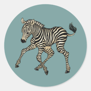 Sticker Rond Zèbre de bébé