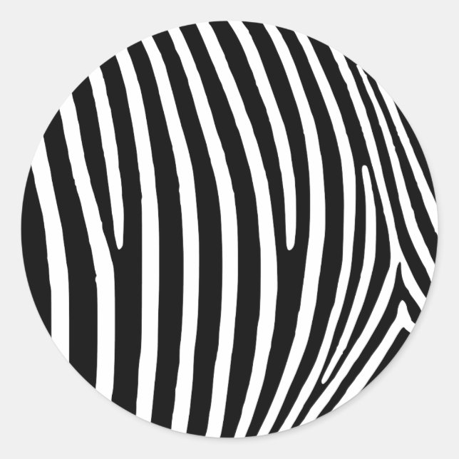 Sticker Rond Zèbre noir (Devant)