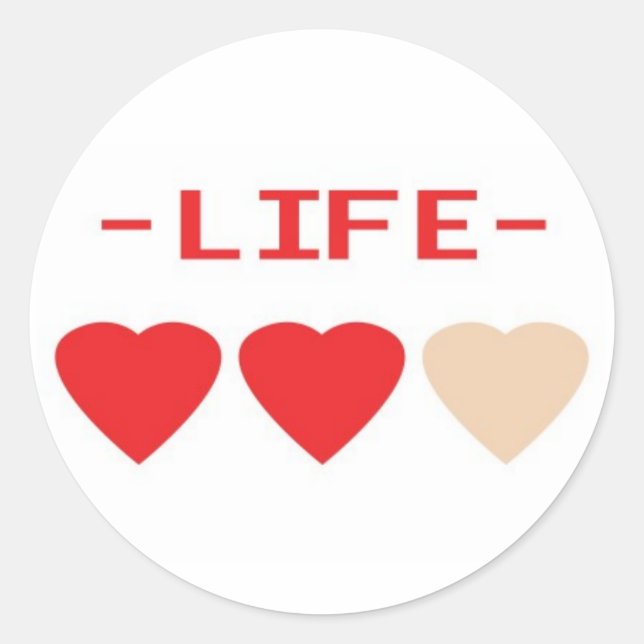 Sticker Rond zelda coeurs (Devant)