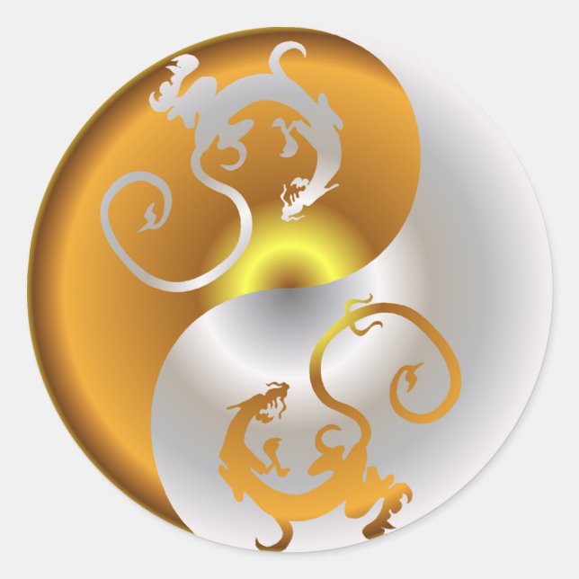 Sticker Rond Zen Dragons (Devant)