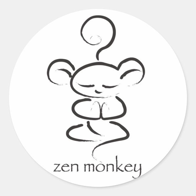 Sticker Rond Zen Monkey (Devant)