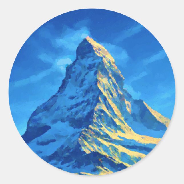 Sticker Rond Zermatt Matterhorn (Devant)