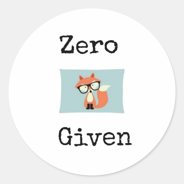Sticker Rond Zéro "Fox" donné (Devant)
