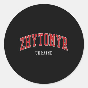 Sticker Rond Zhytomyr Ukraine Collège Style Universitaire 