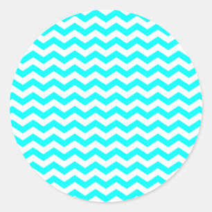 Sticker Rond Zig Zags Blancs