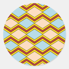 Sticker Rond Zigzags et diamants Art Abstrait