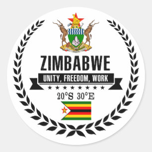 Sticker Rond Zimbabwe