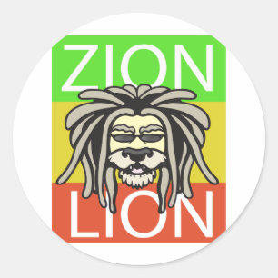 STICKER ROND ZION LION