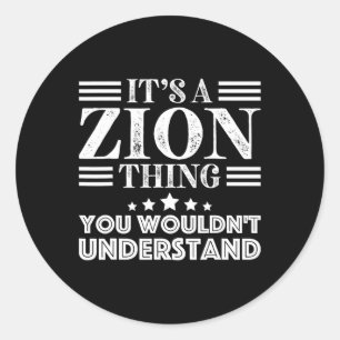 Sticker Rond Zion Prénom Personnel Anniversaire Fête des pères 