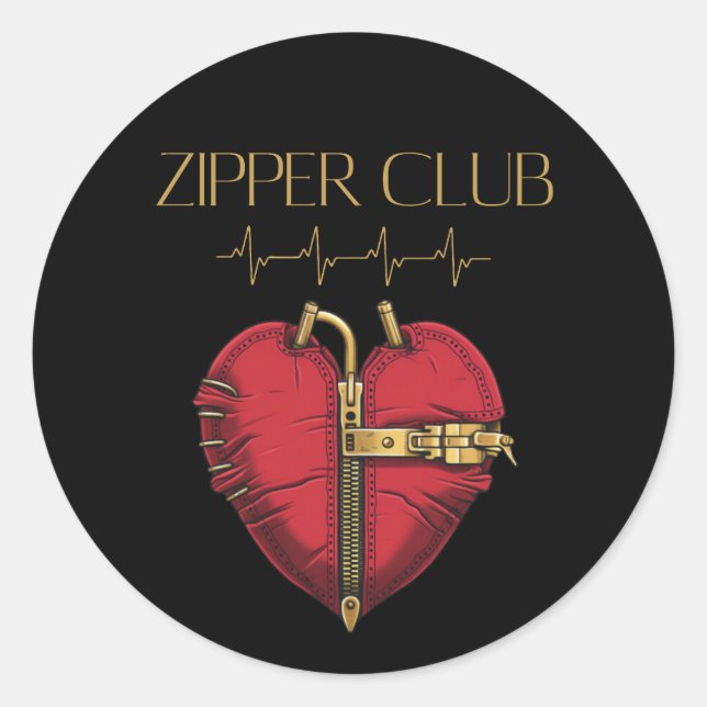 Sticker Rond ZIPPER CLUB, greffe cardiaque, chirurgie à coeur o (Devant)