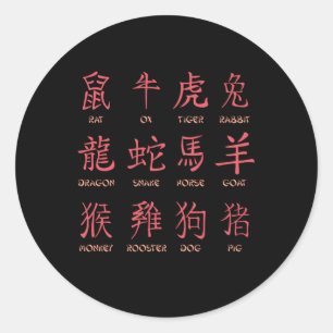 STICKER ROND ZODIACS CHINOIS