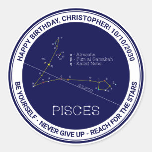 Sticker Rond Zodiaque Pisces