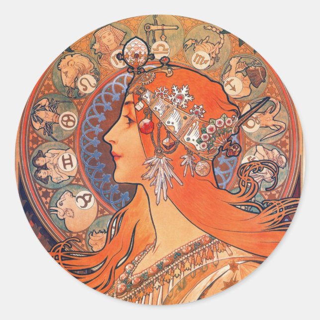 Sticker Rond Zodiaque Woman (Devant)