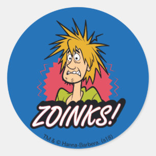 Sticker Rond "Zoinks hirsute !" Graphique