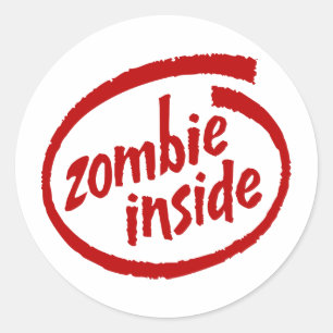 Sticker Rond Zombi à l'intérieur