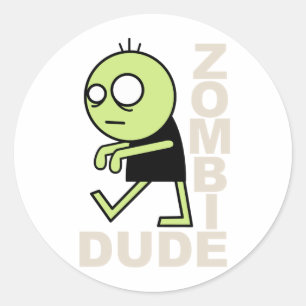 Sticker Rond Zombie Dude