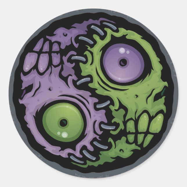 Sticker Rond Zombie Yin-Yang (Devant)